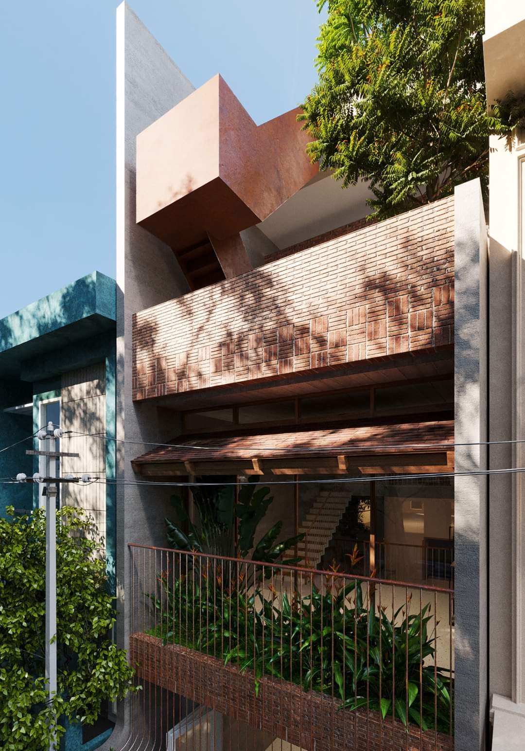 Nhà phố đẹp 5x16, 1 trệt, 1 lầu, 1 sân thượng, 1 tum mái tại Mỹ Tho