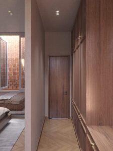 Hành lang Nhà phố đẹp 5x16, 1 trệt, 1 lầu, 1 sân thượng, 1 tum mái tại Mỹ Tho