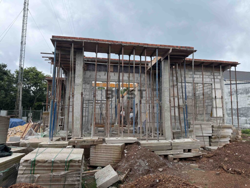 Phần thô nhà cấp 4 mái nhật bằng bê tông khí chưng áp
