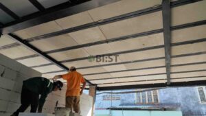 sàn alc âm xà gồ trên hệ kết cấu thép cho nhà phố