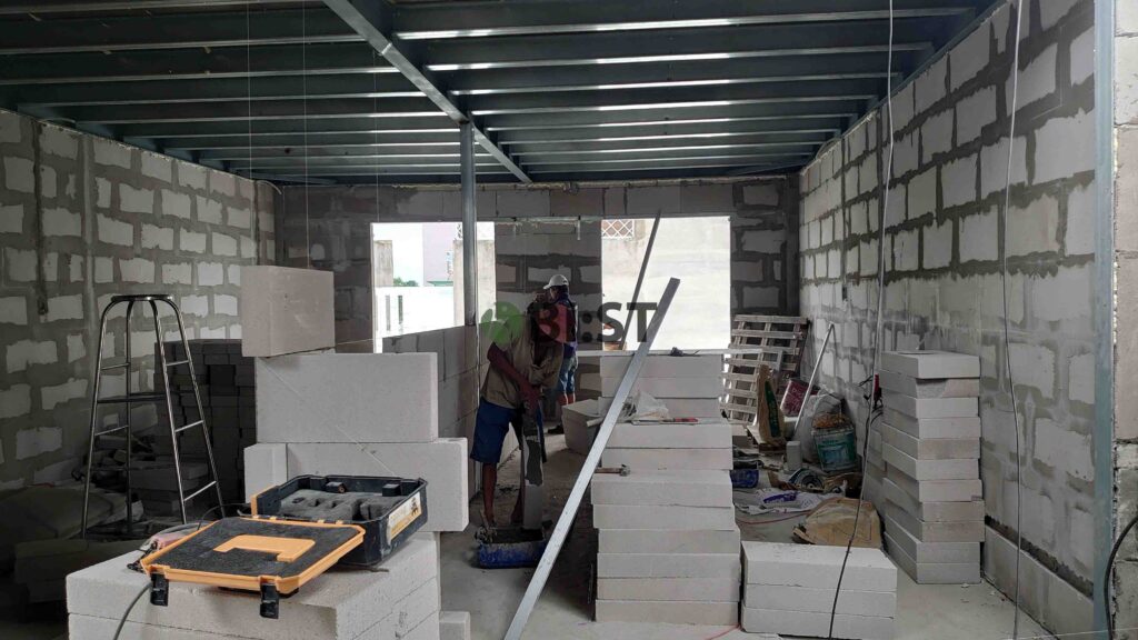 nhà xây bằng gạch AAC kết hợp kết cấu thép của BI:ST