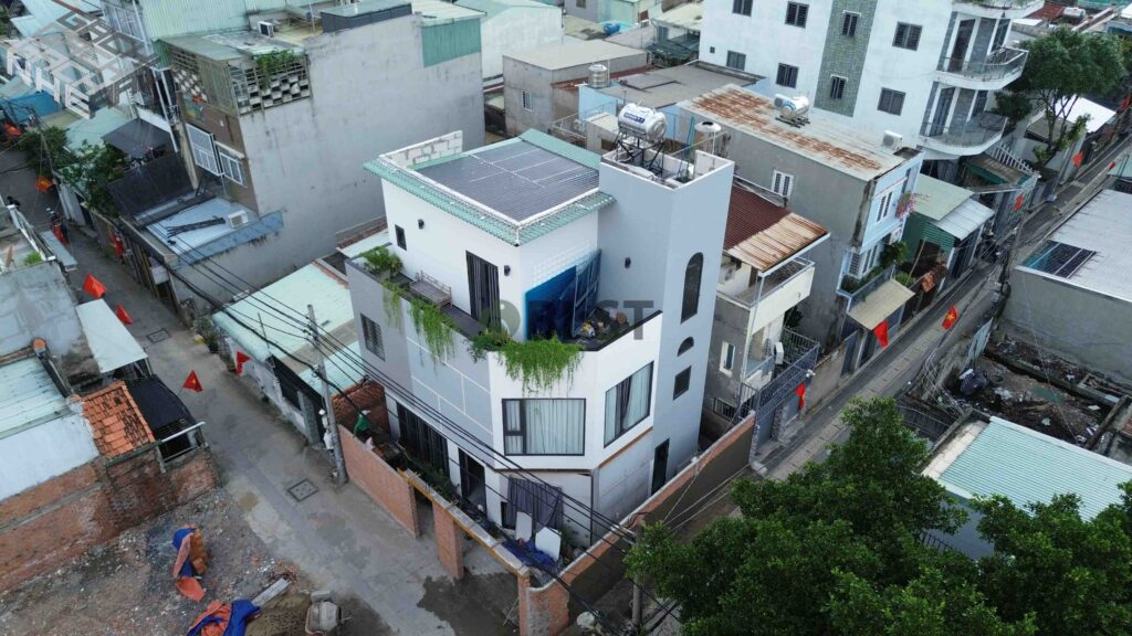Nhà phố khung thép sàn alc âm xà gồ và tường gạch aac tại tp hồ chí minh